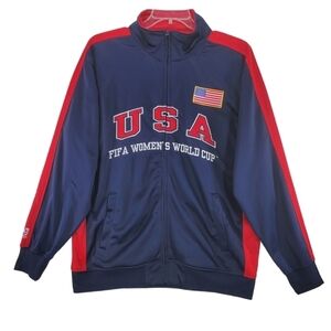 Vtg FIFA Soccer USA Jacket Germany 2011 Wmn World Cup Adult Unisex XL Zip Up RWB